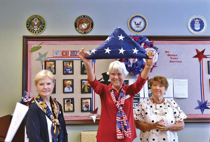 Lawrence Kearny Chapter of DAR presents Flag Folding Ceremony  for veterans at Windsor of Cape Coral